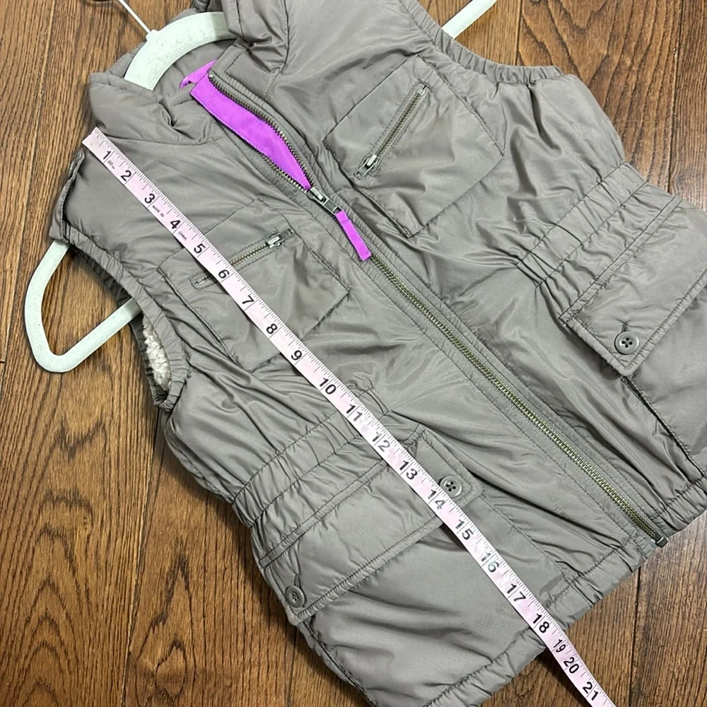 CREWCUTS Girls Puffer Vest fleece lined size 10 girls zip up vest stretch waist